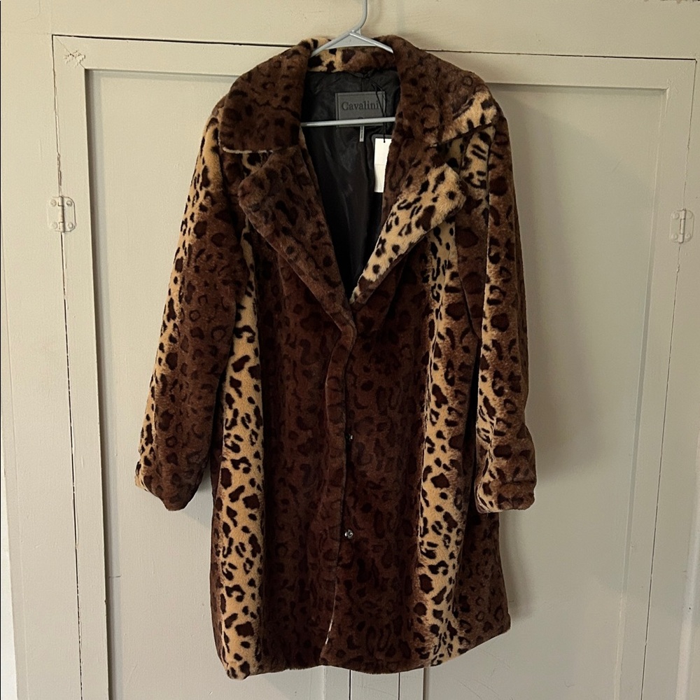 Cavalini Brown Leopard Teddy Jacket